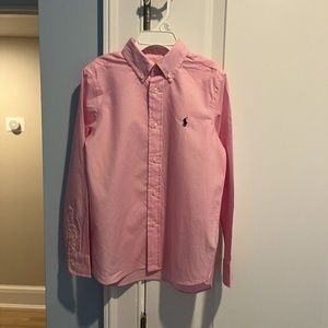 Polo Boys Size 7 Pink Button Down Shirt
